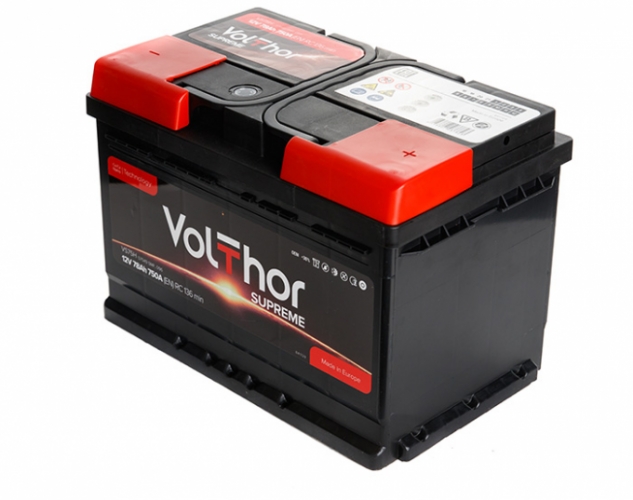 Аккумулятор VolThor 78 +правый (750 пуск)