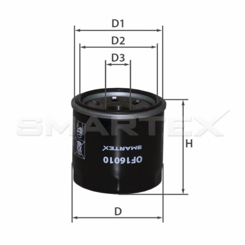 Фильтр масляный SMARTEX OF16010 (SCT SM 134) KIA, MAZDA, NISSAN, RENAULT, SUBARU