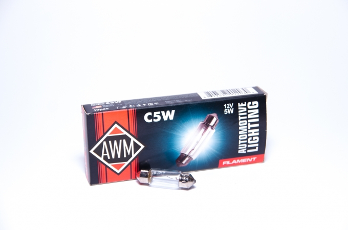 Лампа накаливания AWM C5W 12V 5W (SV8.5/8)