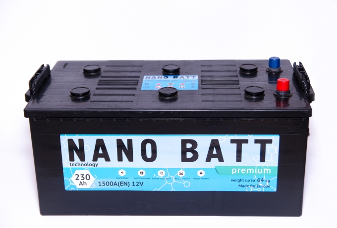 Аккумулятор NANO BATT  Premium - 230 (евробанка) (1500 пуск)2020!!!