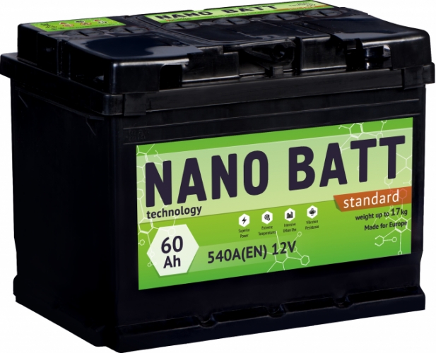 Аккумулятор NANO BATT  Standart - 60 +левый 540 A