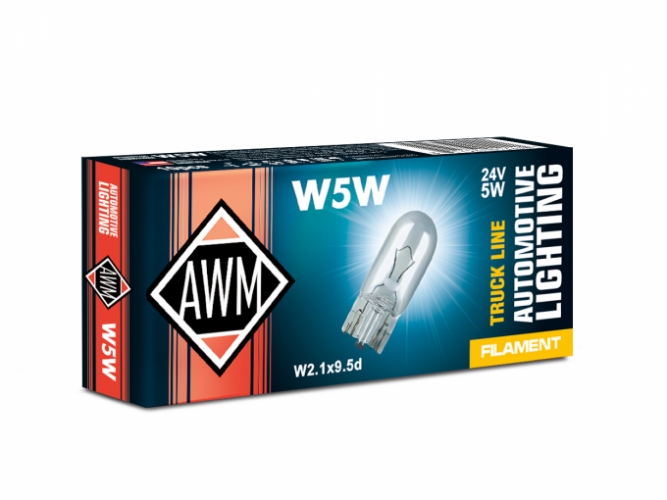 Лампа накаливания AWM W5W 12V 5W (W2.1x9.5d)