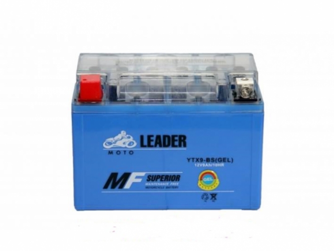 Аккумулятор МОТО LEADER 12V  9A гель (синий)