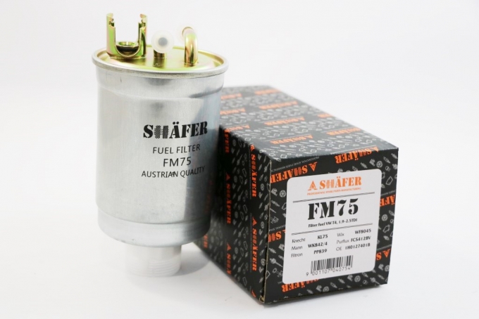 Фильтр топливный SHAFER FM75 (SCT  ST304) VW Golf II-IV, LT I, T4, Passat B3, B4, 1.9TDI-2.5TDI, 78-10