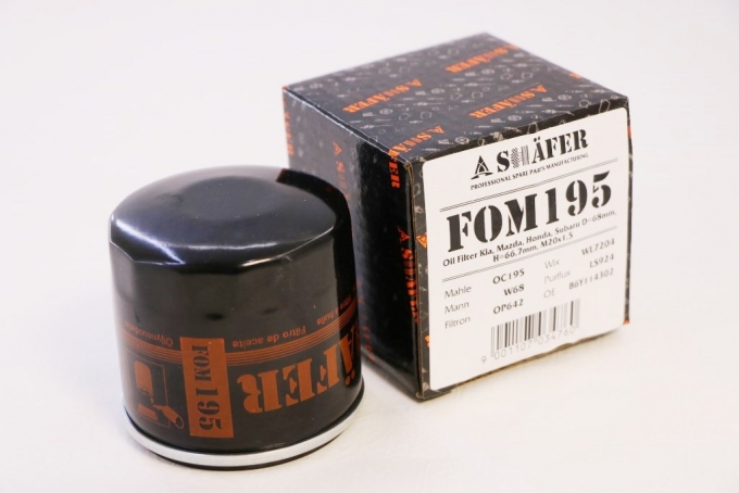 Фильтр масляный SHAFER FOM195 (SCT  SM134) Kia, Mazda, Honda, Subaru D=68mm, H=66mm, M20x1.5