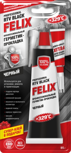 Герметик-прокладка профессиональный Felix черный 85г