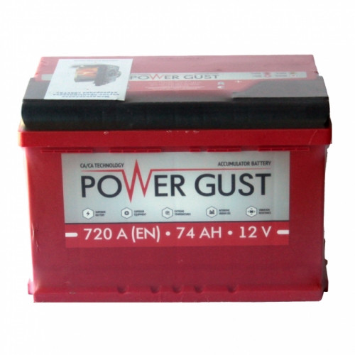 Аккумулятор Power Gust -74 +правый (0) (720) пуск)