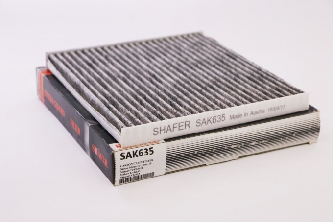 Фильтр салонный SHAFER SAK635 Nissan Micra 10-, Note 13- угольный