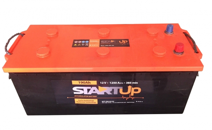 StartUp Аккумулятор StartUp -190 +левый евробанка (1250 пуск) Новое