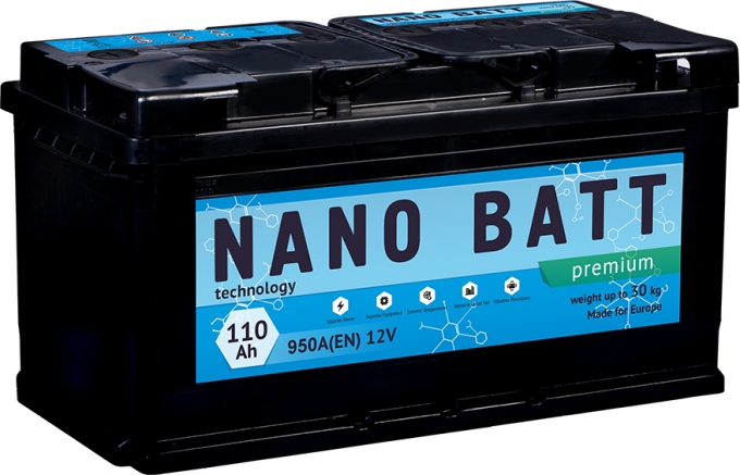 Аккумулятор NANO BATT  Premium - 110 +правый 950 A