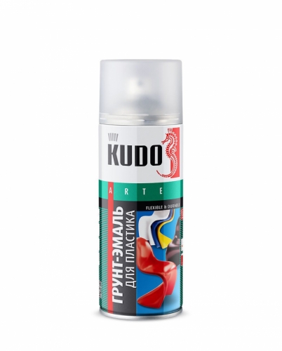 Kudo №6003 Грунт-эмаль для пластика белая (RAL 9003). Объем- 520мл 