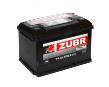 Аккумулятор ZUBR Ultra - 74A +правый 680 А
